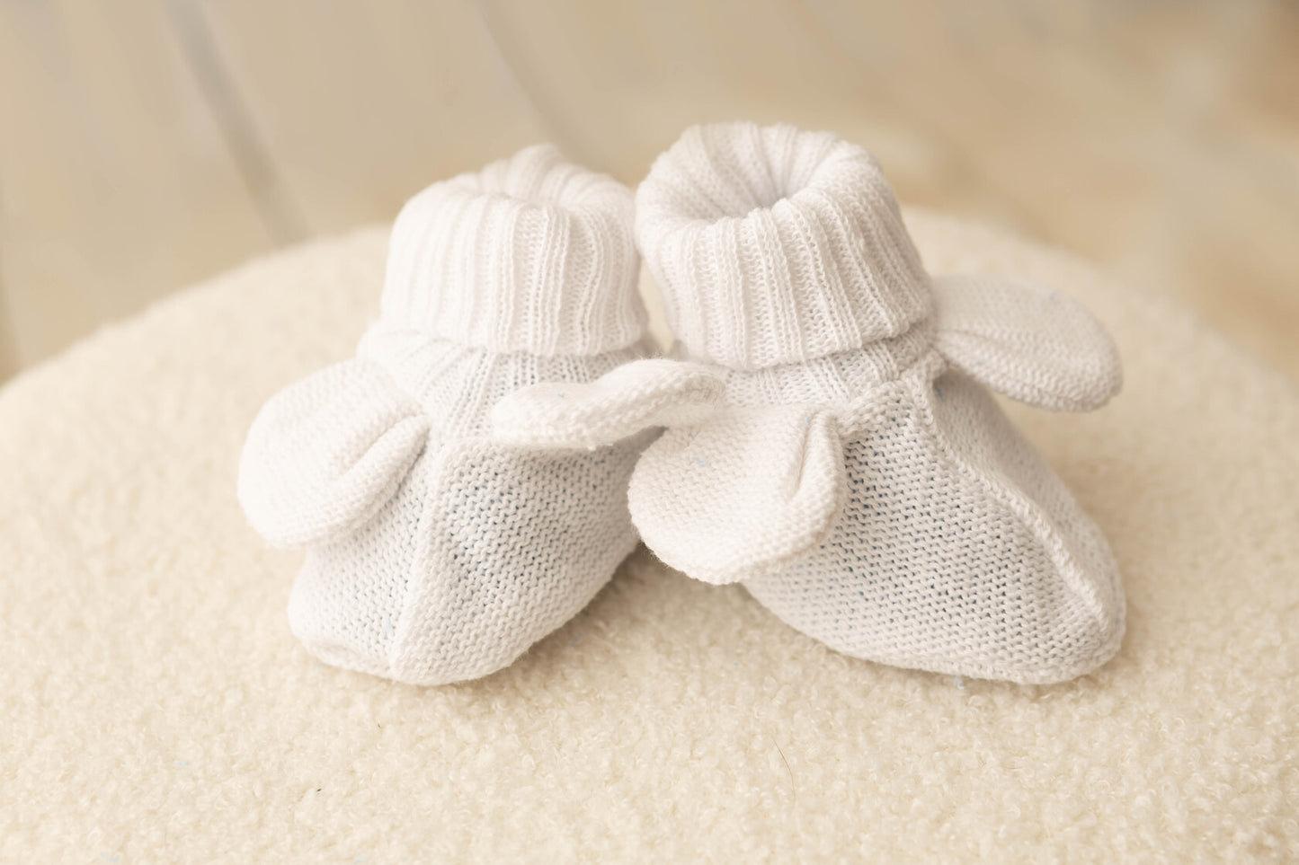 Chaussures Tricotees, Bottines, 0 6 12 Mois, Bebe Garcon Fille, Chaussons Chauds, Naissance Cadeau (Écru)