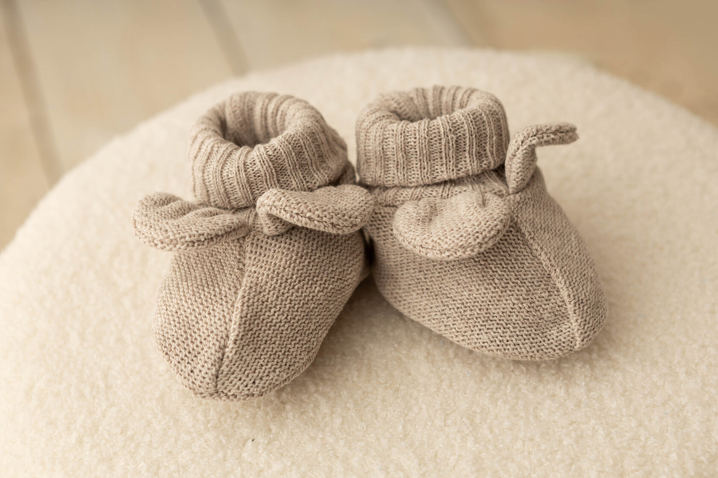Chaussures Tricotees, Bottines, 0 6 12 Mois, Bebe Garcon Fille, Chaussons Chauds, Naissance Cadeau (Beige)