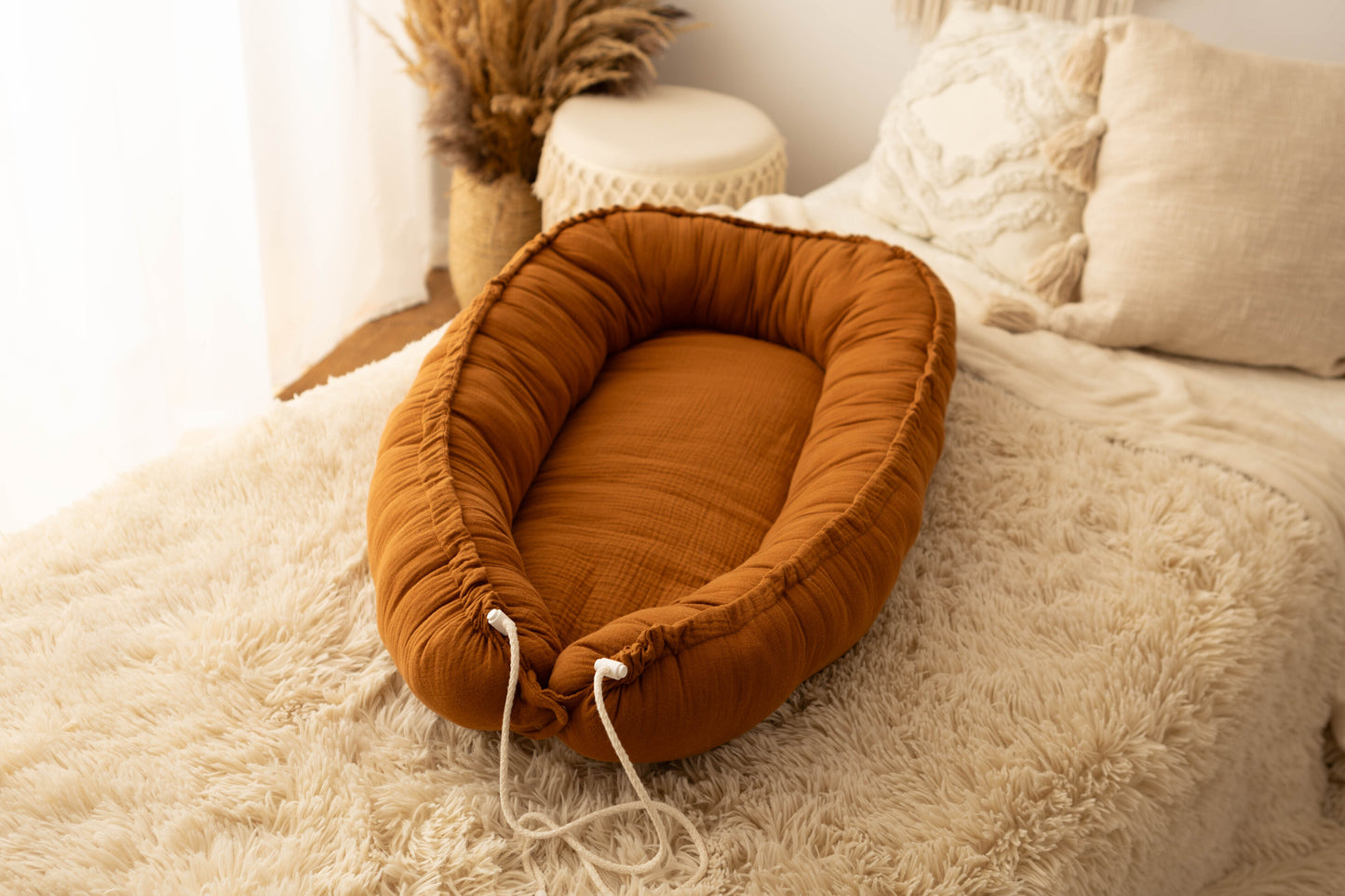 Réducteur Lit Bébé Cocon pour bebe Coton (Caramel)