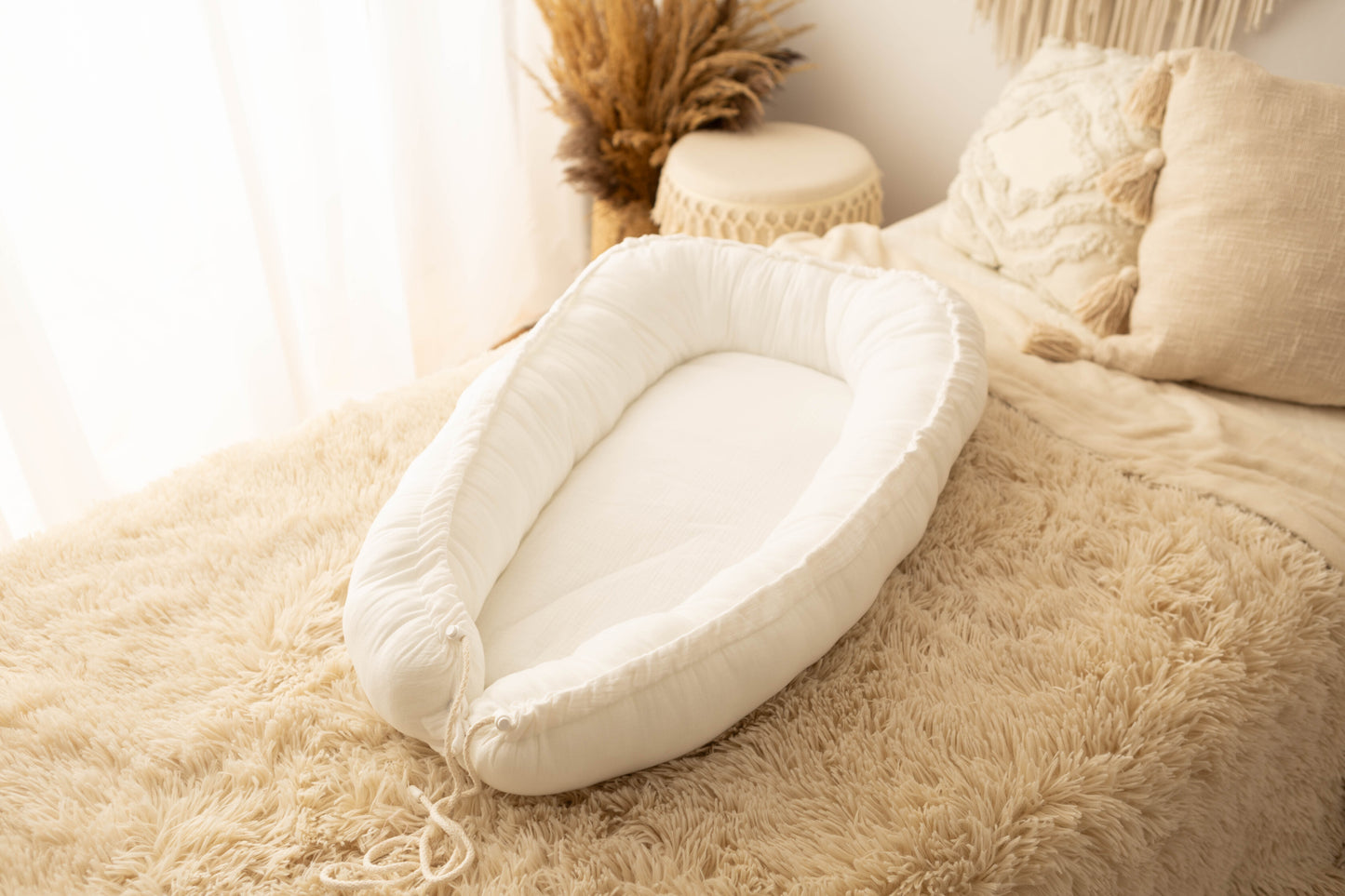 Réducteur Lit Bébé Cocon pour bebe Coton (Écru)