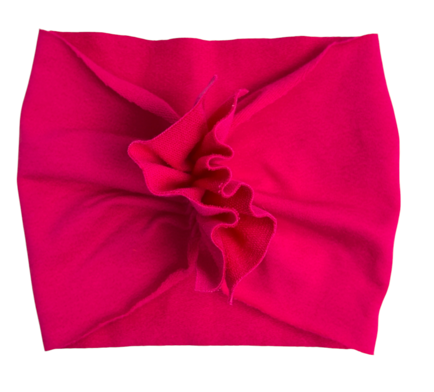 Opaska dziecięca niemowlęca z falbanką, turban (Amarantus)