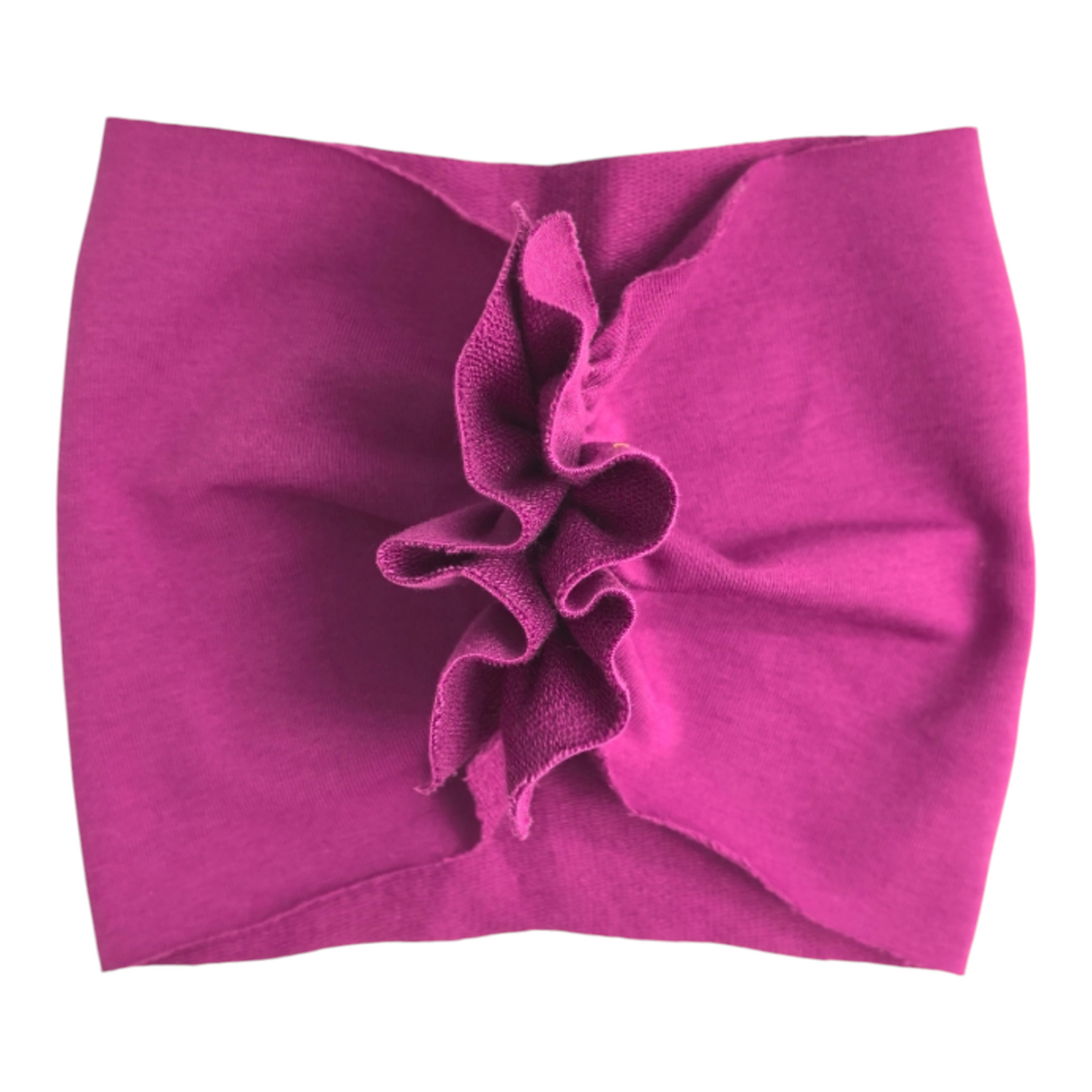 Opaska dziecięca niemowlęca z falbanką, turban (Ciemny Amarantus)
