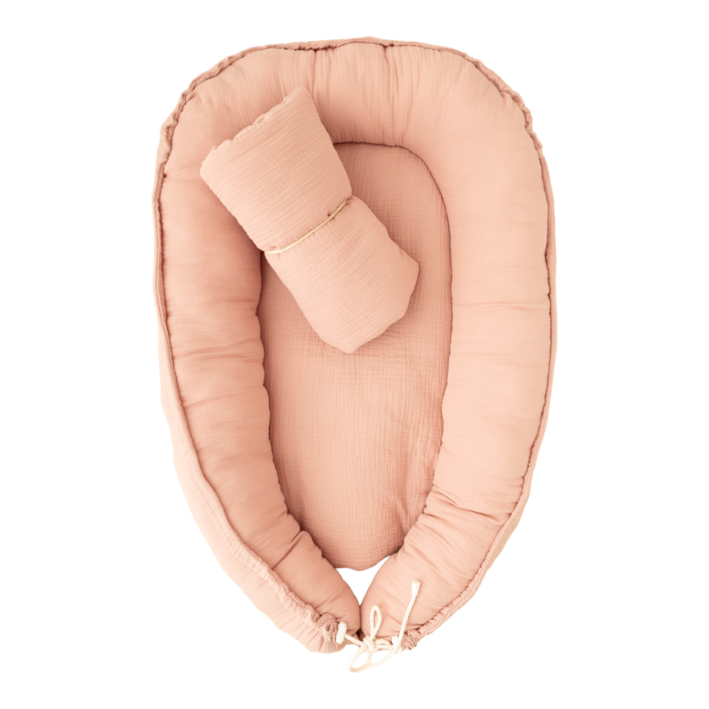 Réducteur Lit Bébé Cocon pour bebe Coton (Rose pudre)